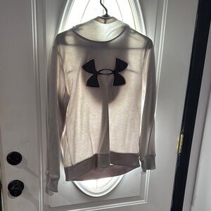 Under Armour Off-White Sweatshirt with Black Emblem